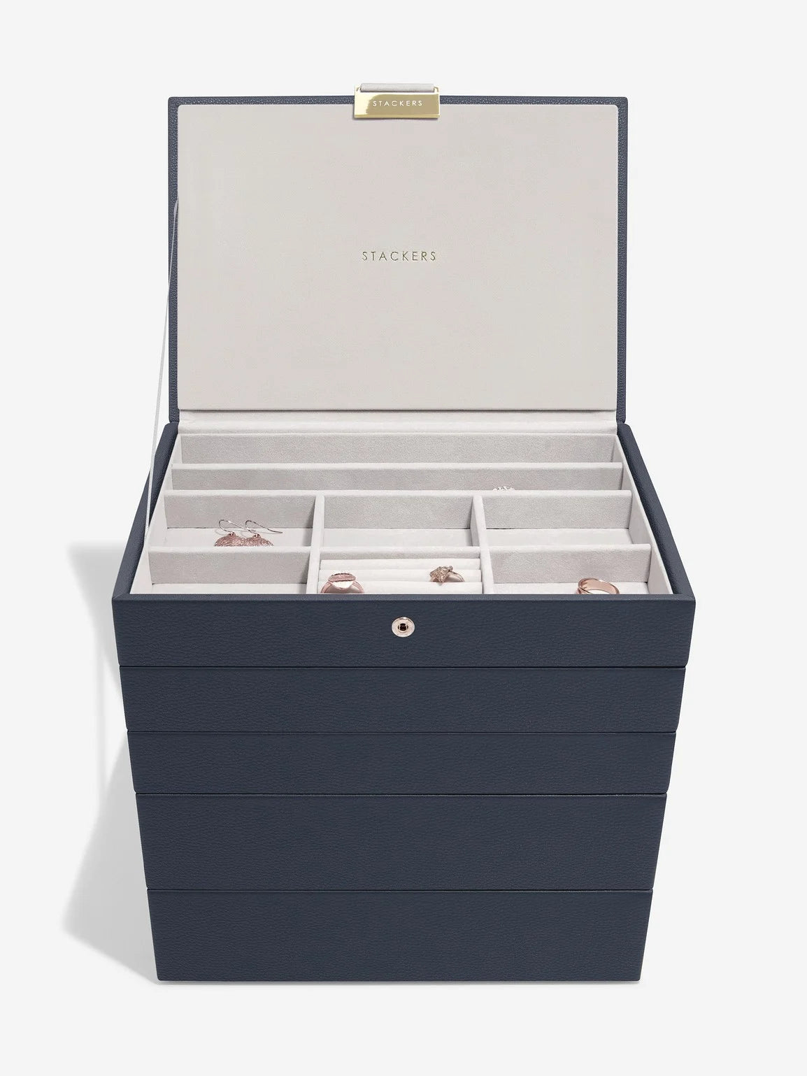 Stackers Classic Jewellery Box Set of 5 Navy Blue