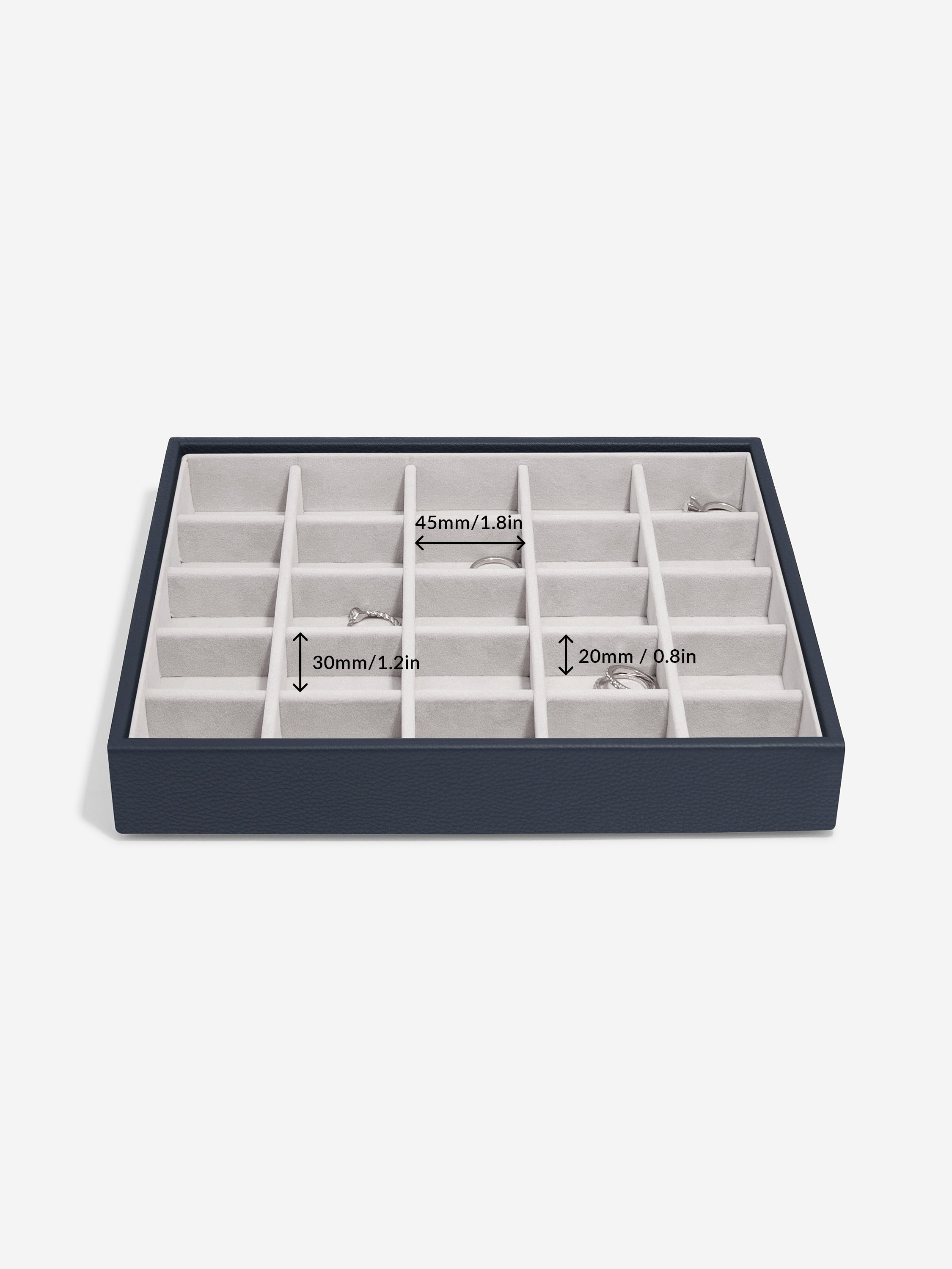 Stackers Klassieke Juwelendoos Set van 5 Marineblauw