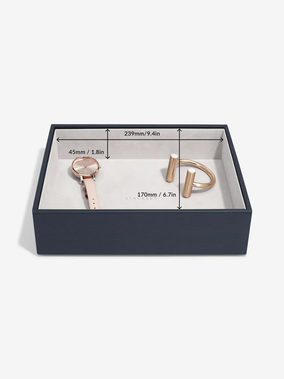 Stackers Classic Jewellery Box Set of 5 Navy Blue