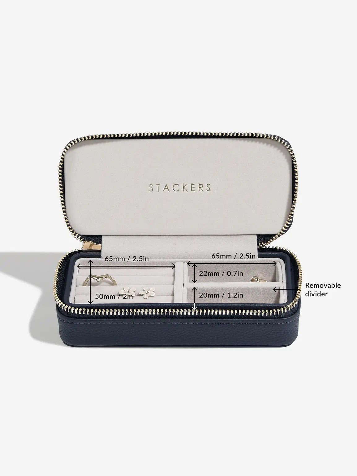 Stackers Medium Travel box Navy blue