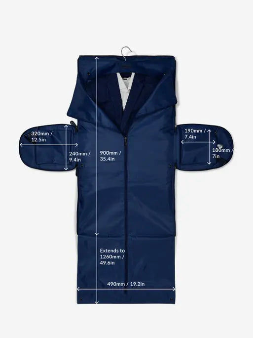 Stackers Garment Bag with Zipper Navy Blue