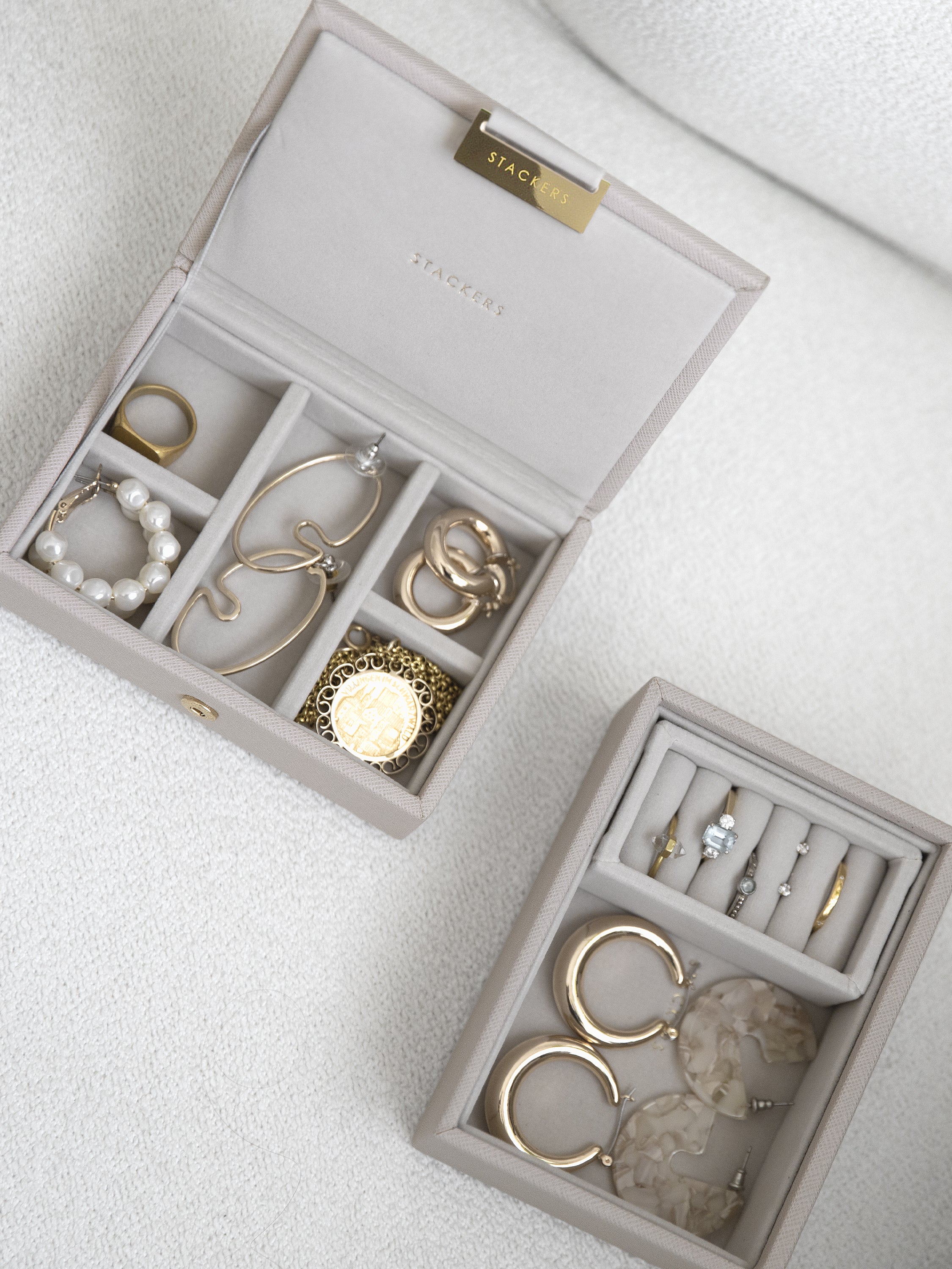 Stackers Micro Juwelendoos Set van 2 Taupe