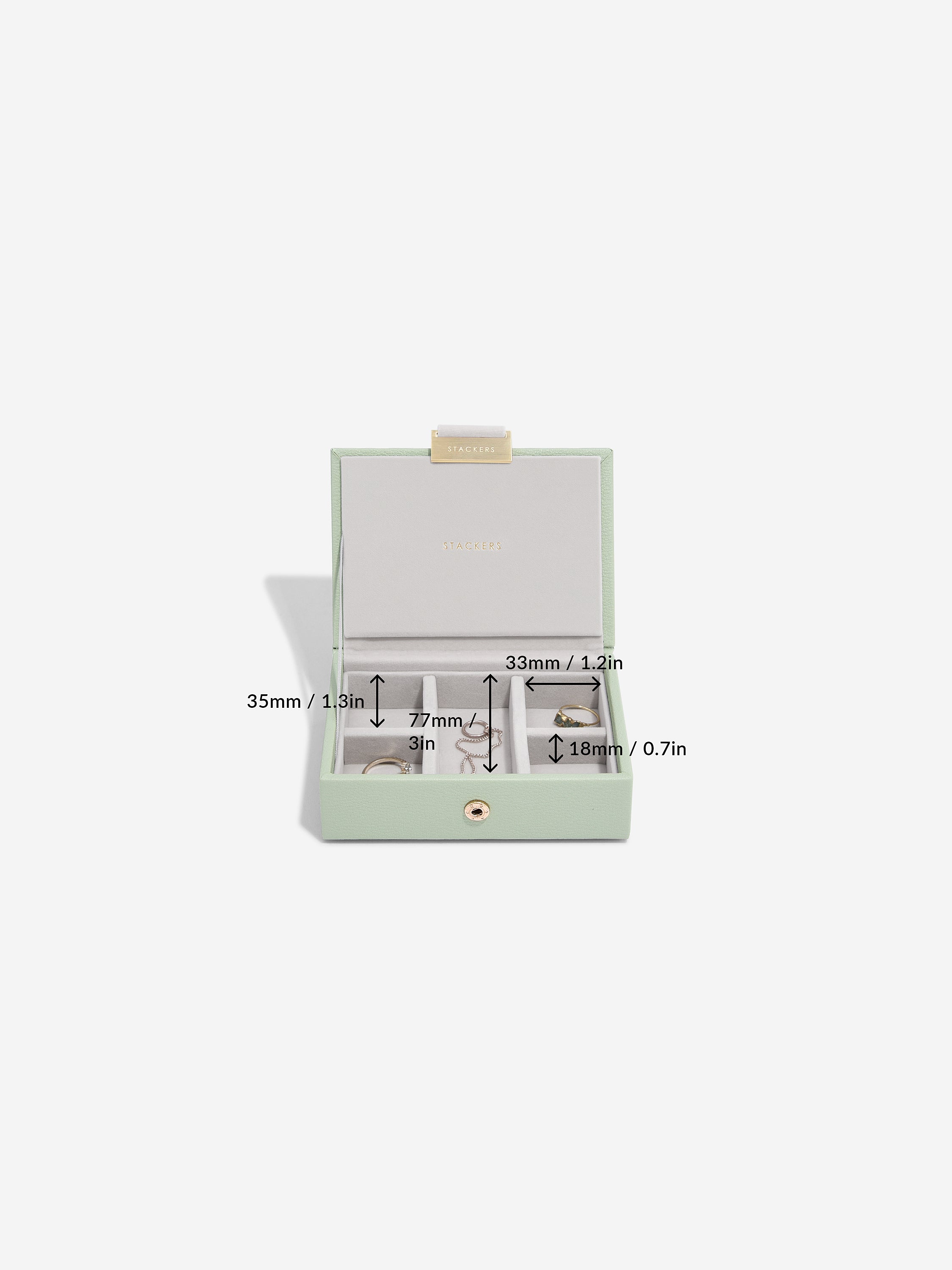 Stackers Micro Juwelendoos Set van 2 Saliegroen