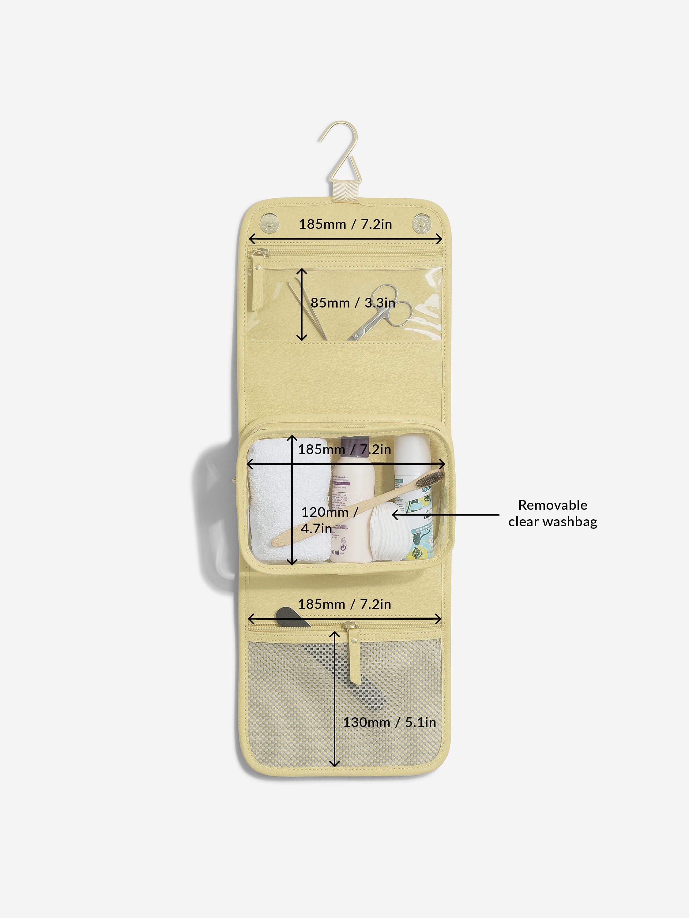 Stackers kleine hangende Toilettas Geel