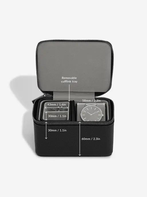 Stackers Watch & Cufflinks Box Black