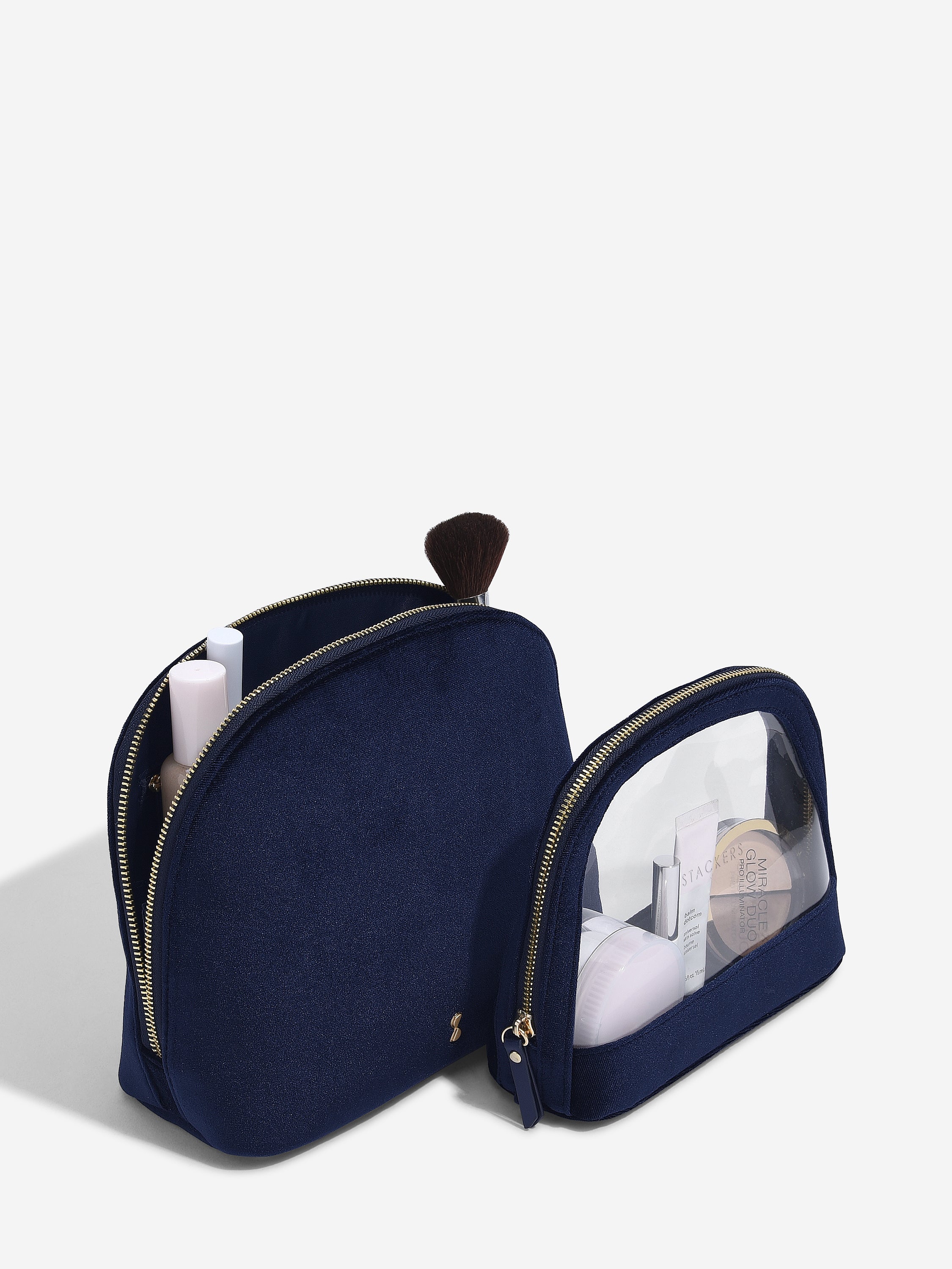 Stackers set van twee Cosmeticatassen Marineblauw