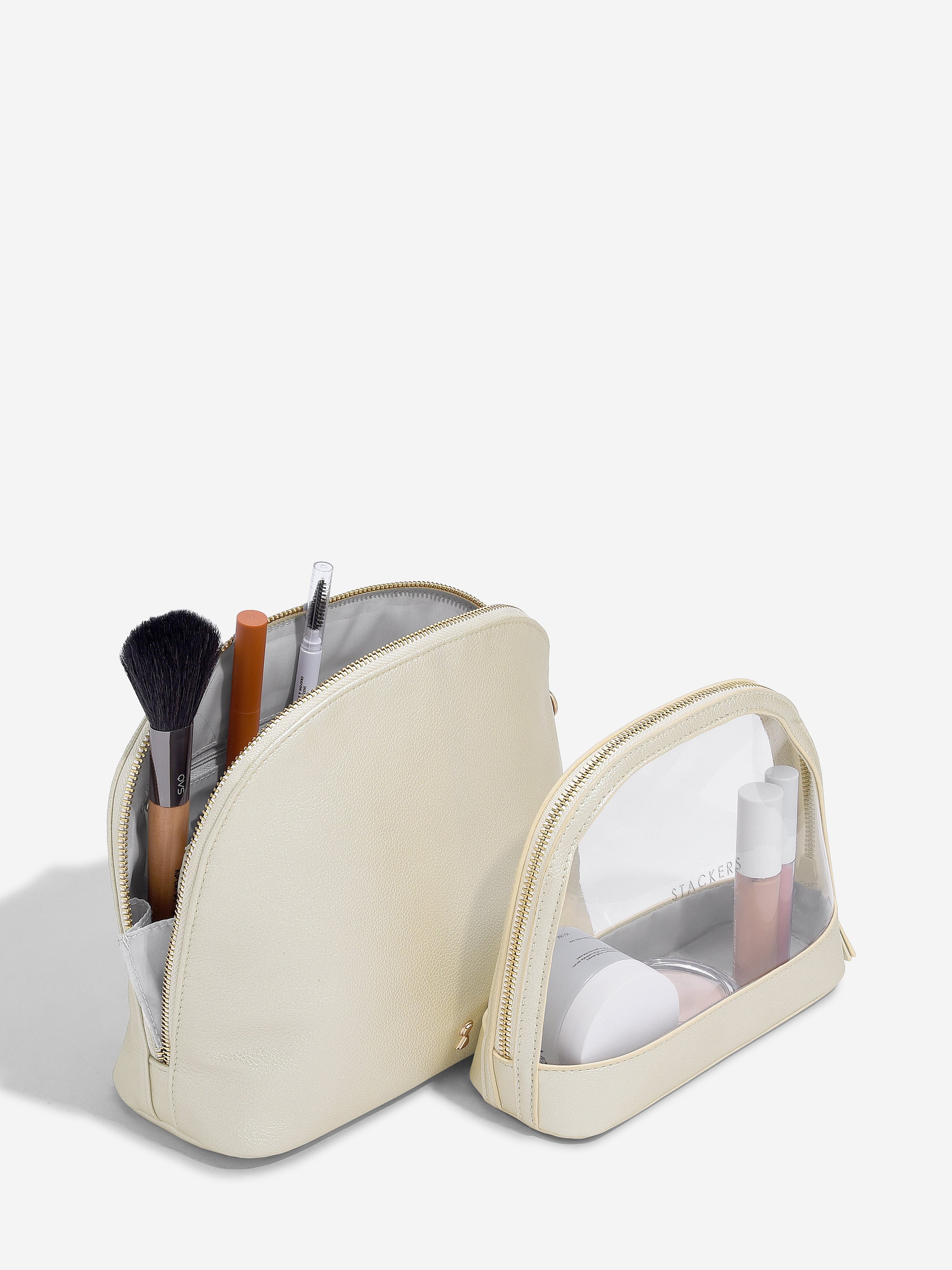 Stackers set van twee Cosmeticatassen Parelmoer