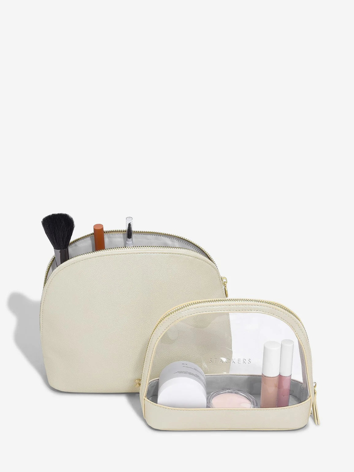 Stackers set van twee Cosmeticatassen Parelmoer