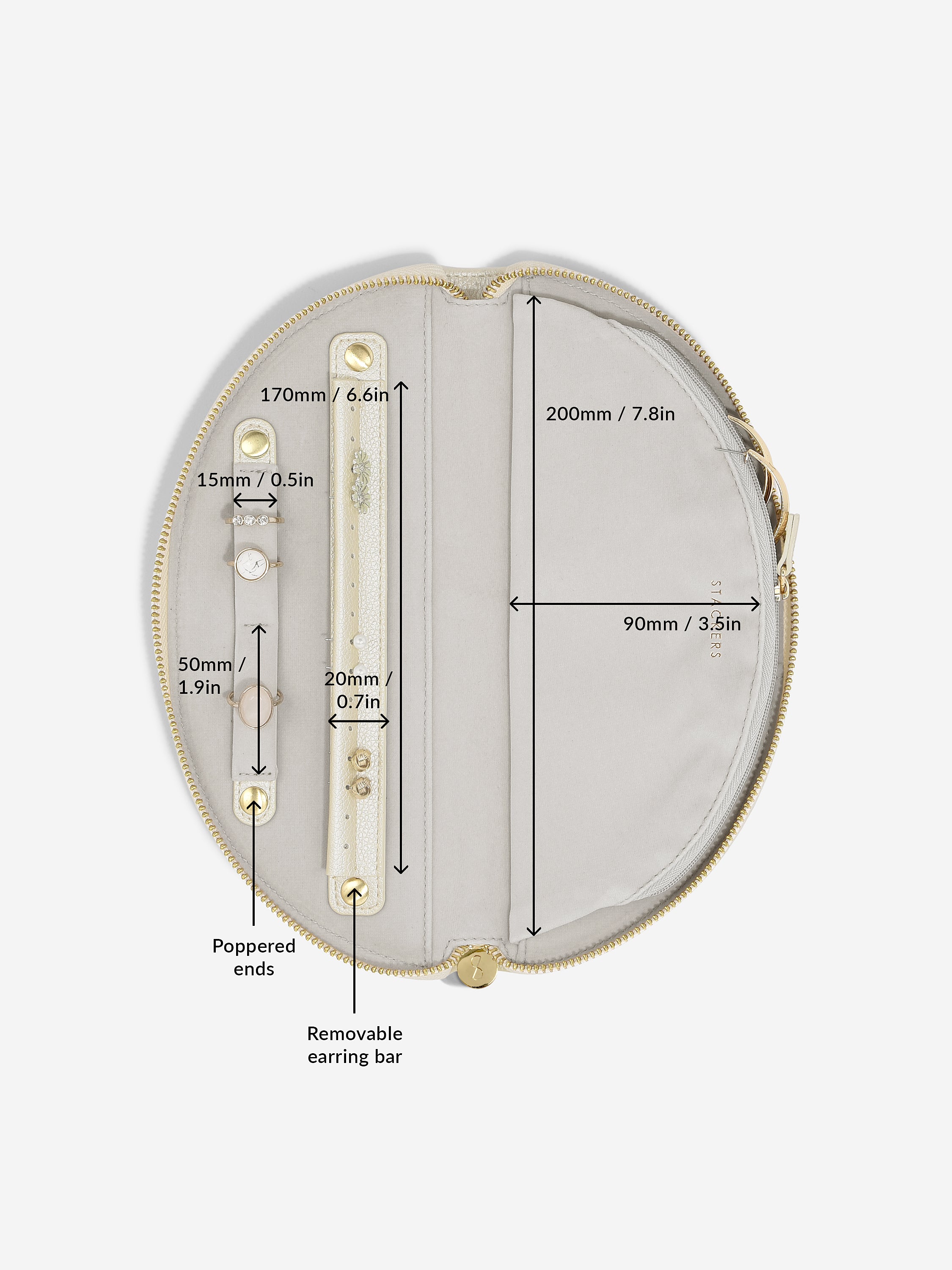 Stackers Halve Maan Jewellery Roll Parelmoer