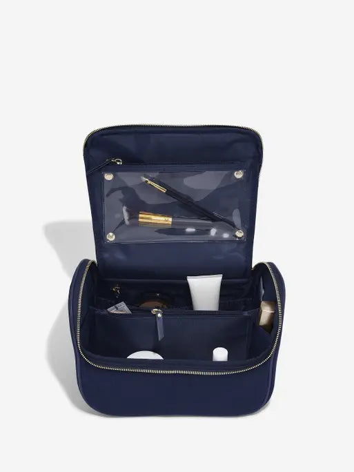 Stackers Grote Cosmeticacase Marineblauw Fluweel