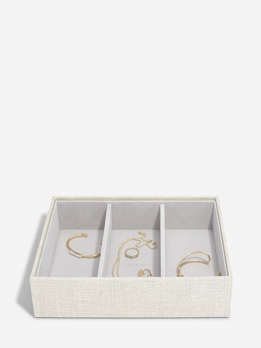 Stackers Horloge & Accessoirelaag voor Klassieke Juwelendoos Havermout & Linnen