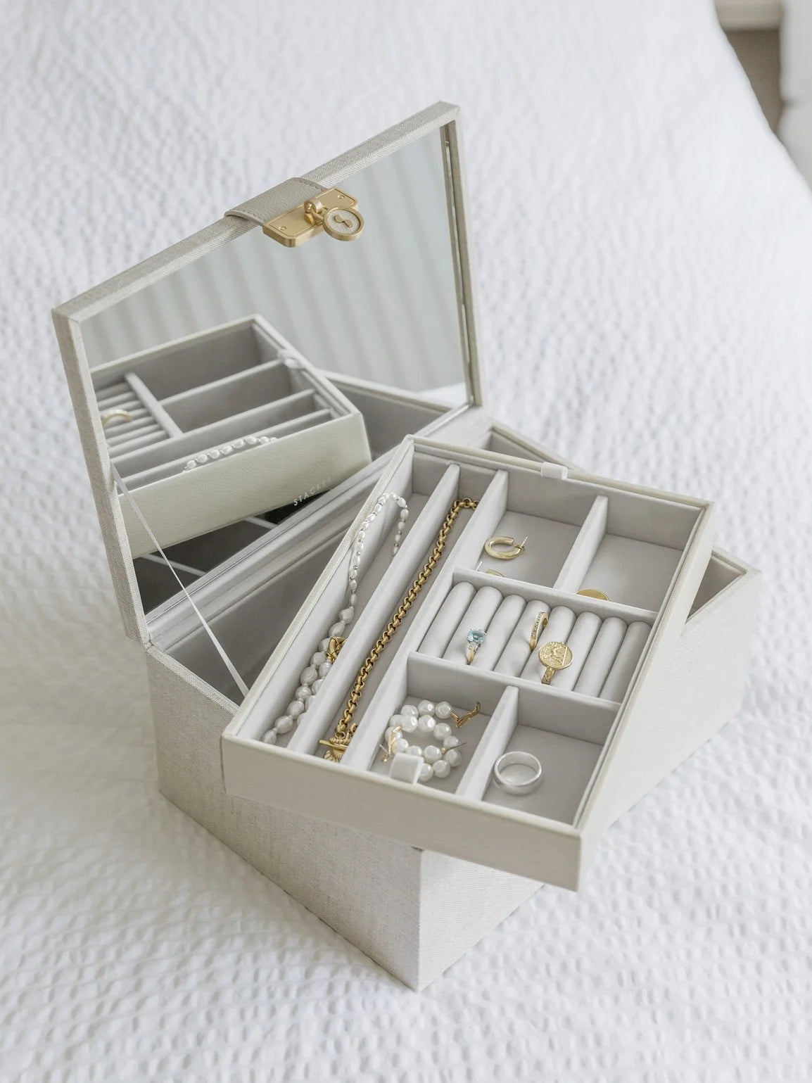 Stackers Luxe Klassieke Juwelendoos Havermout & Linnen