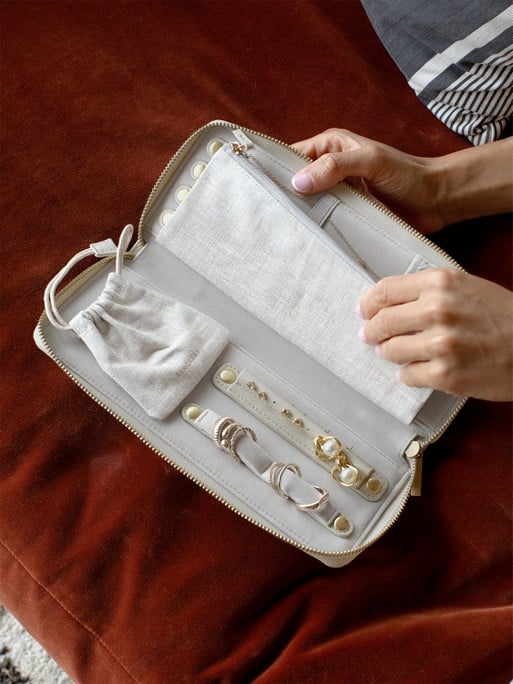 Stackers Jewellery Roll Havermout & Linnen