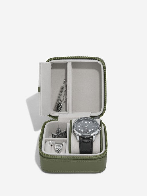 Stackers Watch &amp; Jewelry Box Green Canvas
