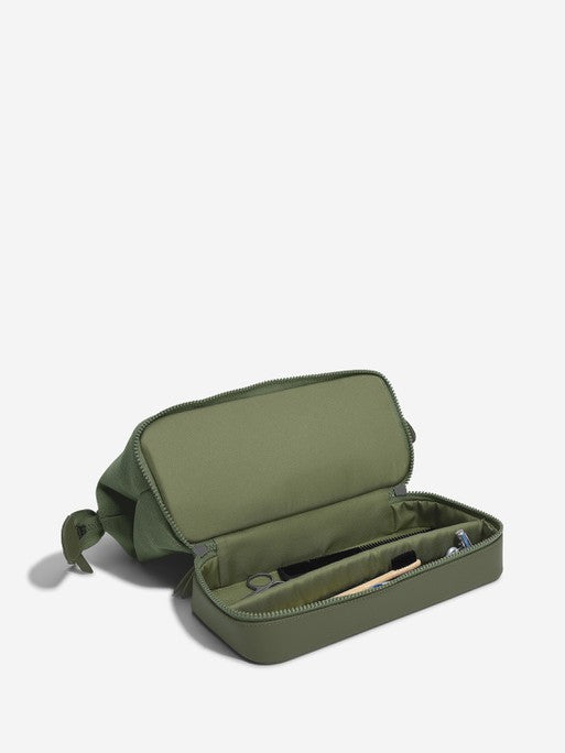 Stackers Toiletry Bag Green Canvas