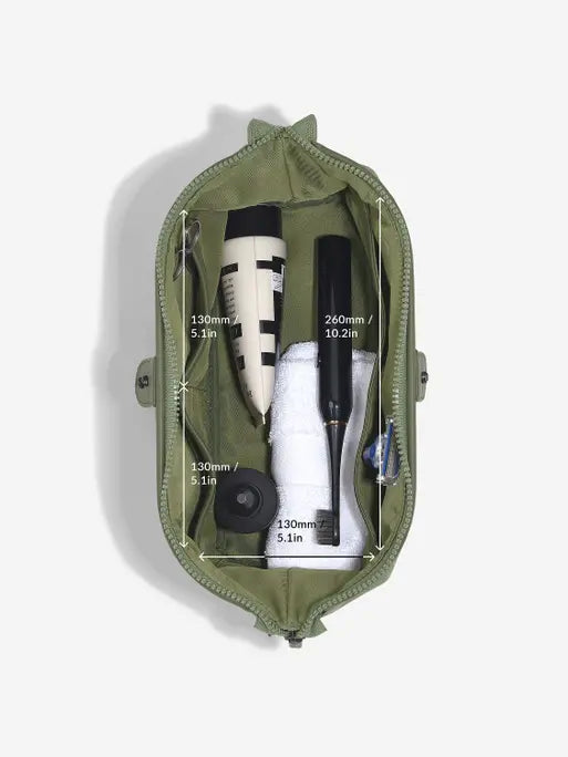Stackers Toiletry Bag Green Canvas