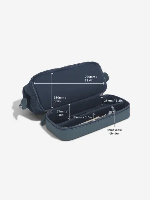Stackers Toiletry Bag Blue Canvas