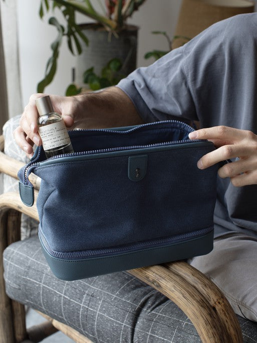 Stackers Toiletry Bag Blue Canvas