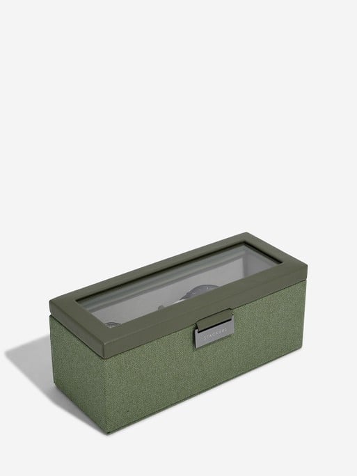 Stackers Four-Piece Watch Box Green Canvas