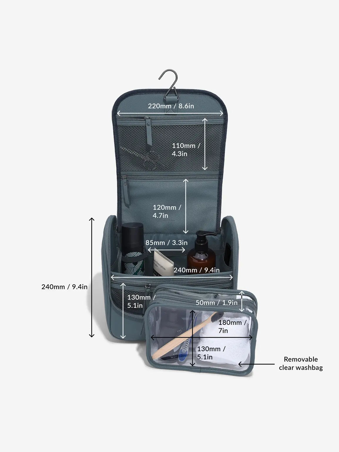Stackers Hanging Toiletry Bag Blue
