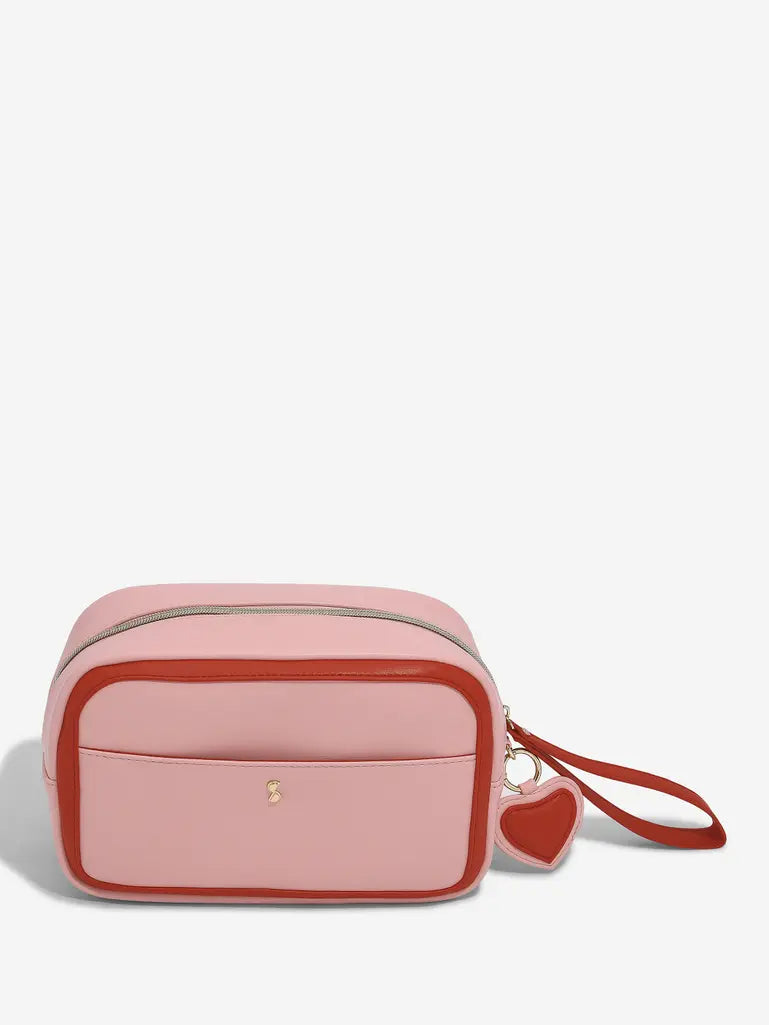 Stackers Trousse de toilette avec porte-clés en forme de cœur Rose