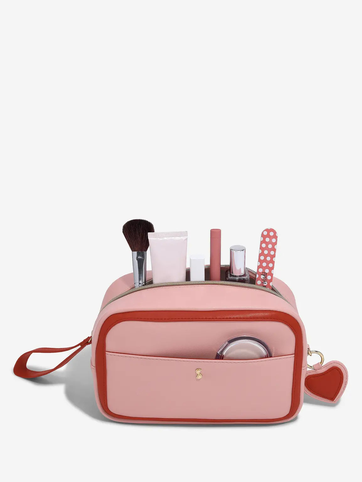 Stackers Trousse de toilette avec porte-clés en forme de cœur Rose