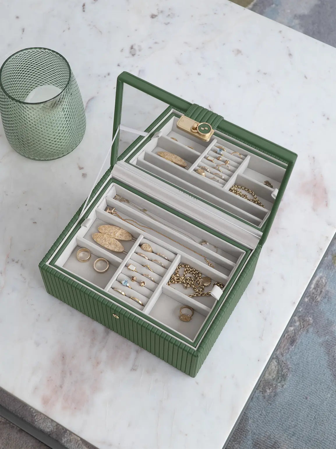 Stackers Luxe Klassieke Juwelendoos Smaragdgroen