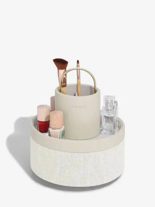 Stackers Rotating Cosmetics Organiser Oatmeal & Linen