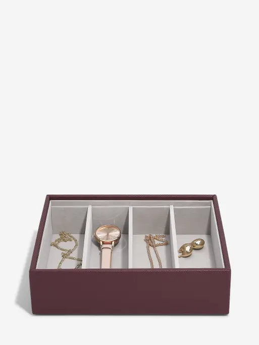 Stackers Compartiment pour Lunettes et accessoires pour Boîte à bijoux classique Bordeaux
