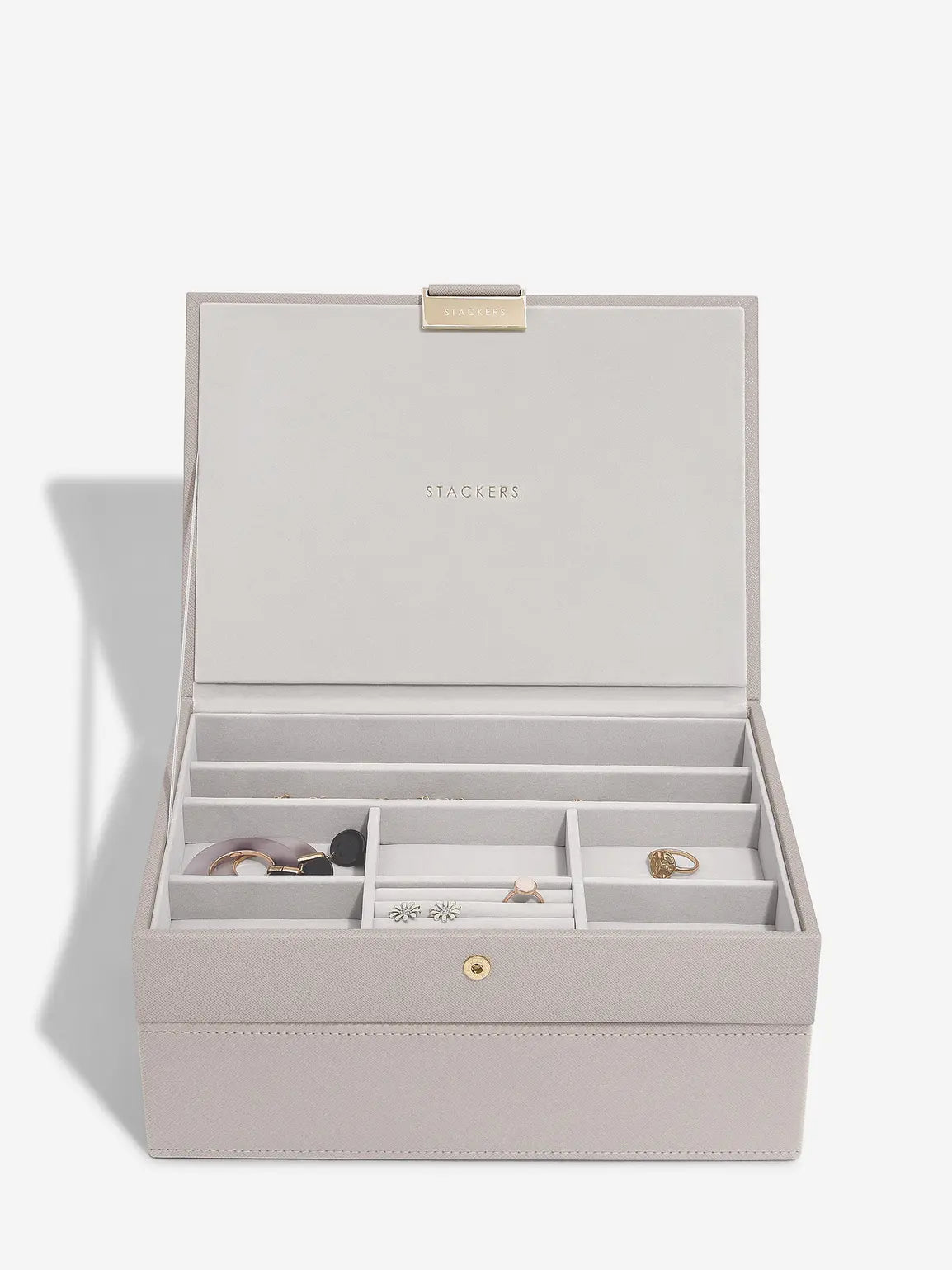 Stackers Klassieke Juwelendoos Set van 2 Taupe Raffia