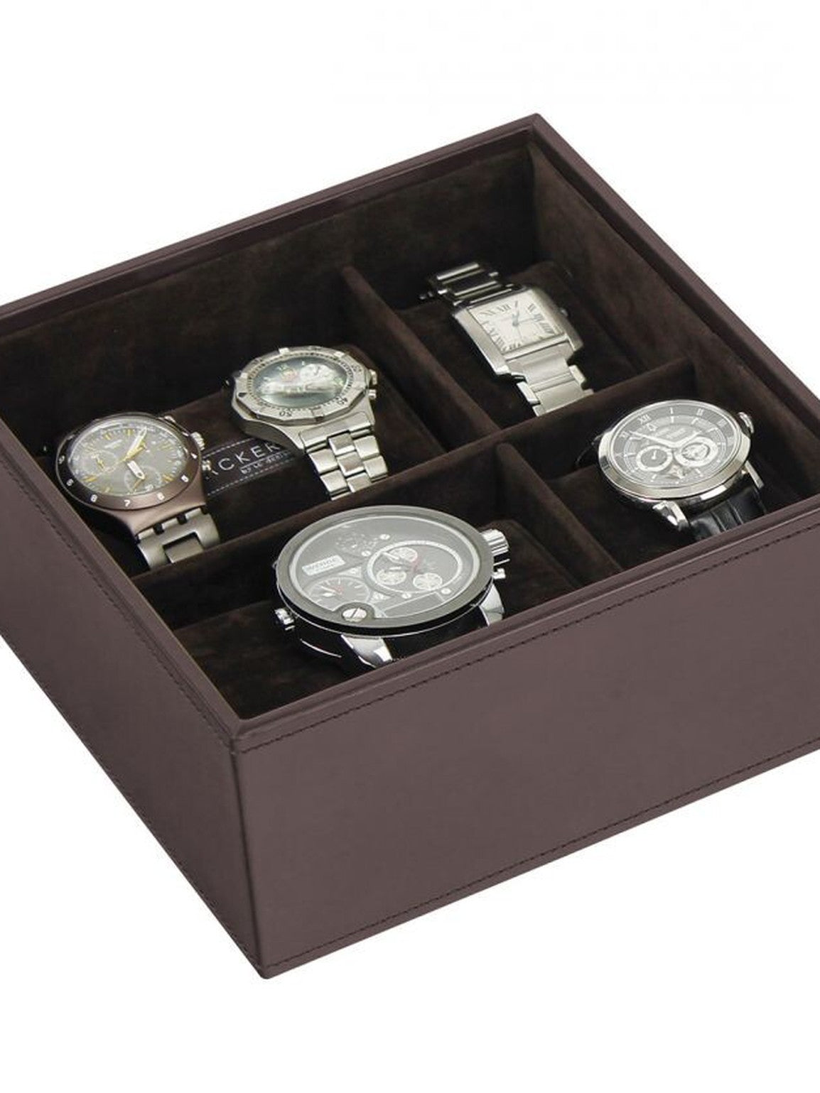 Stackers Zesdelige Horlogebox Bruin Fluweel