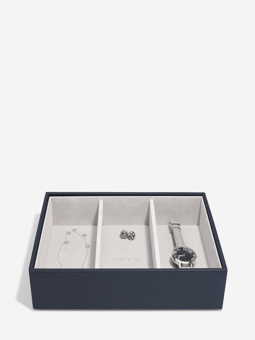 Stackers Watch &amp; Accessory Layer for Classic Jewelry Box Navy Blue