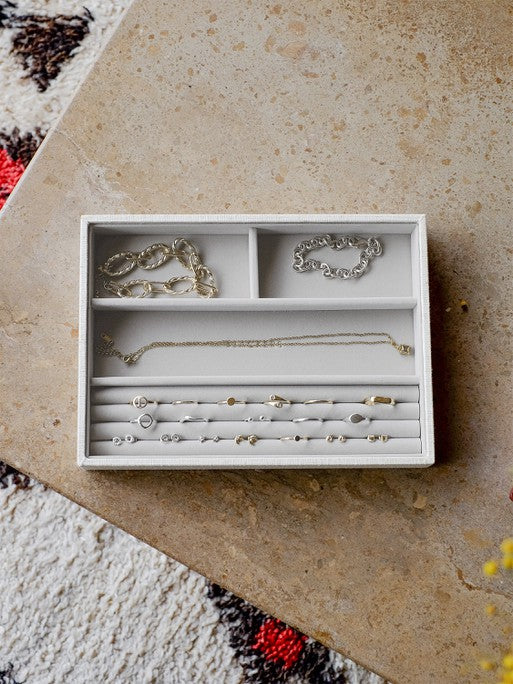 Stackers Ring & Armbandenlaag voor Klassieke Juwelendoos Havermout & Linnen
