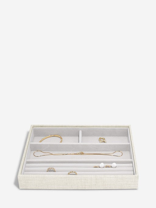 Stackers Ring & Armbandenlaag voor Klassieke Juwelendoos Havermout & Linnen