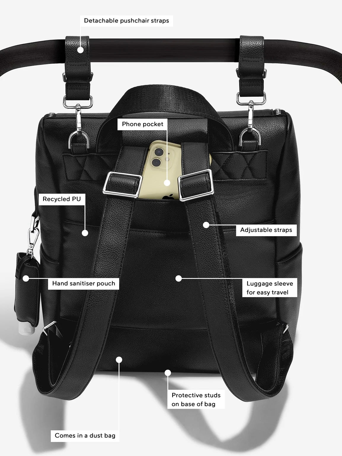 Stackers Diaper Bag Black