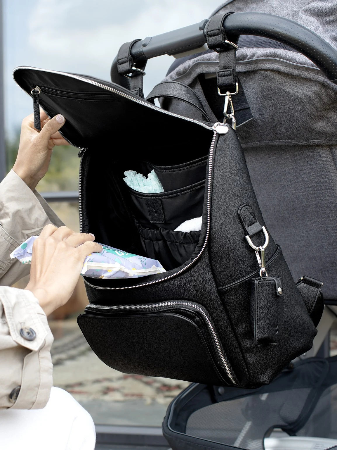 Stackers Diaper Bag Black