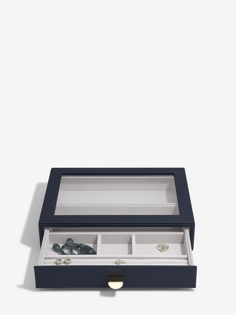 Stackers Classic Display Jewellery Box Set of 3 Navy Blue
