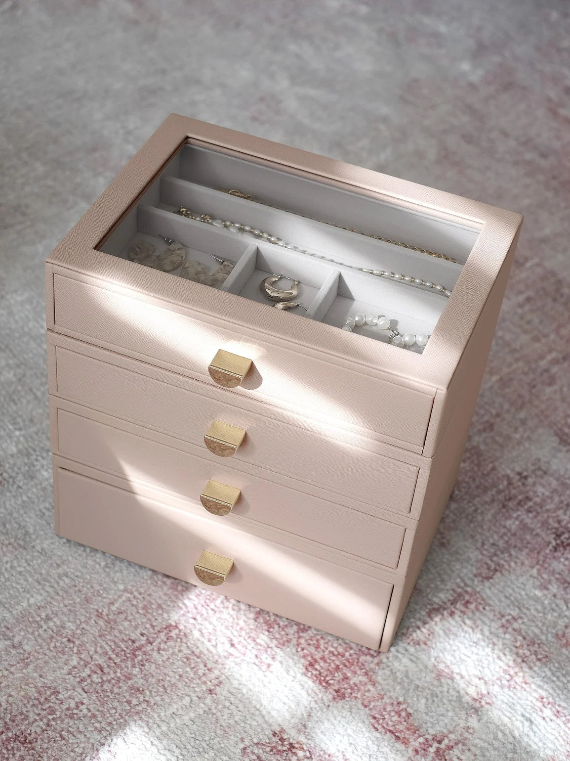 Stackers Classic Display Jewellery Box Set of 4 Pink
