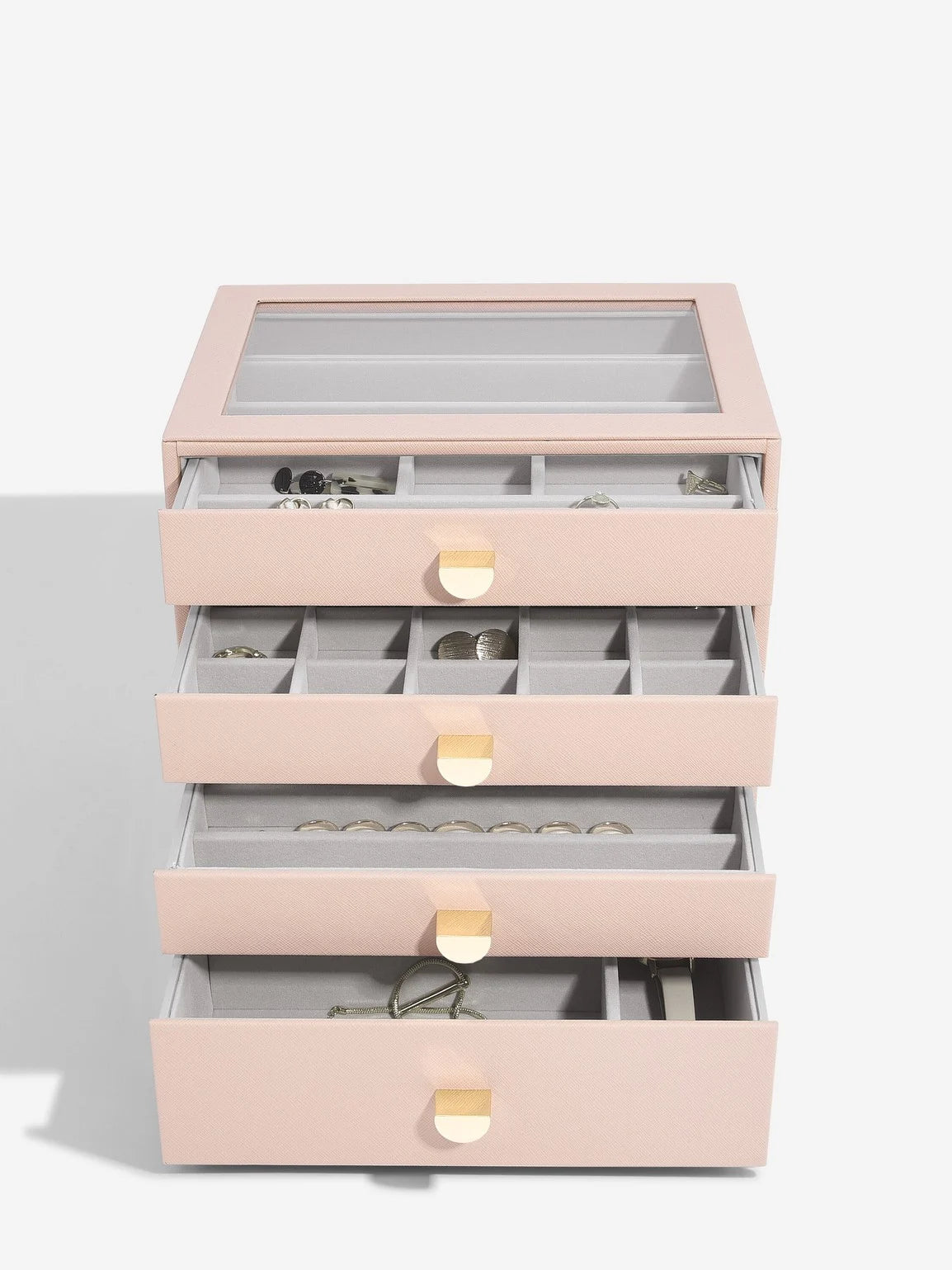 Stackers Classic Display Jewellery Box Set of 4 Pink