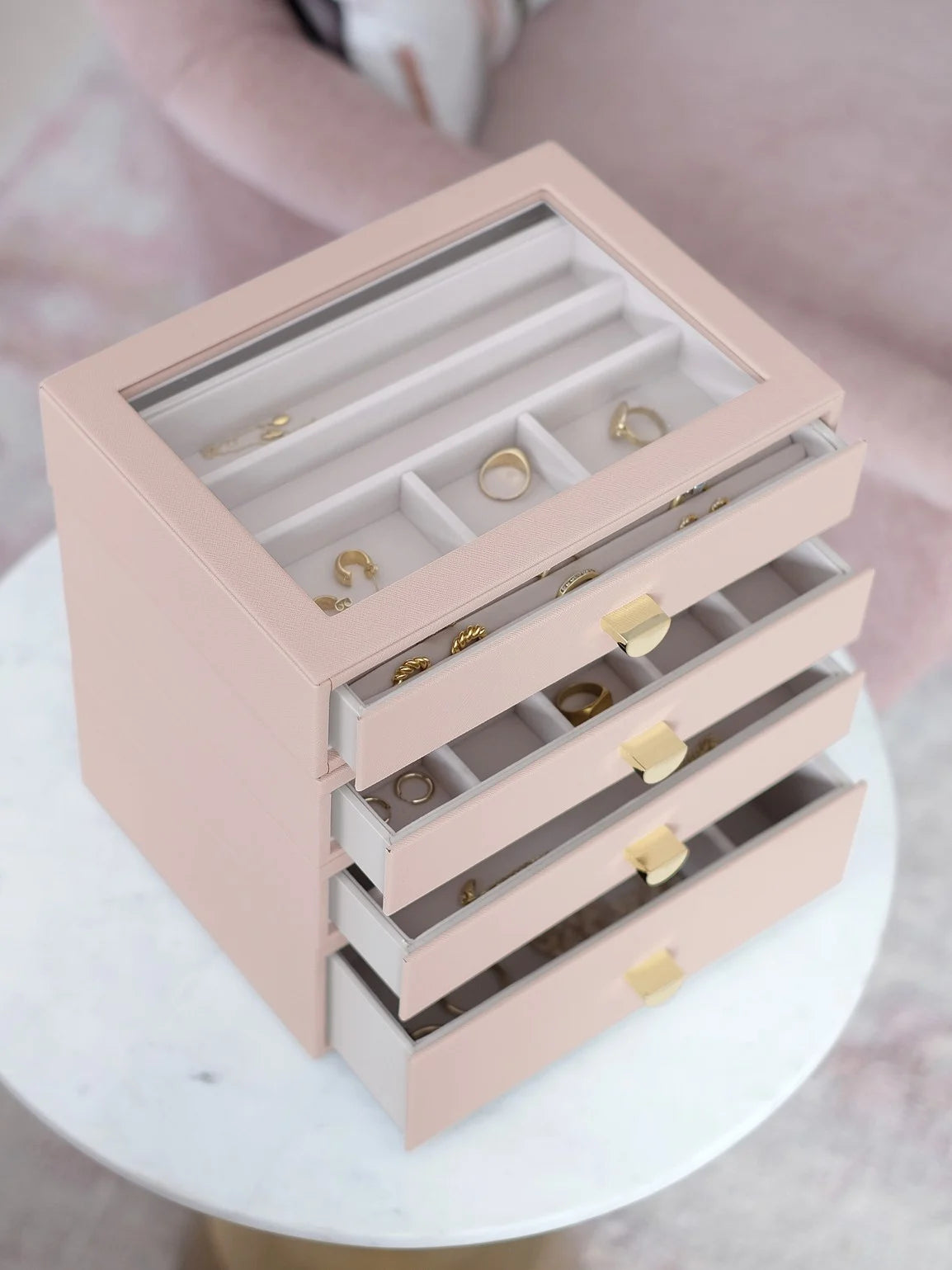 Stackers Classic Display Jewellery Box Set of 4 Pink