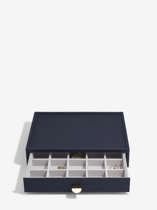 Stackers Classic Display Jewellery Box Set of 4 Navy Blue