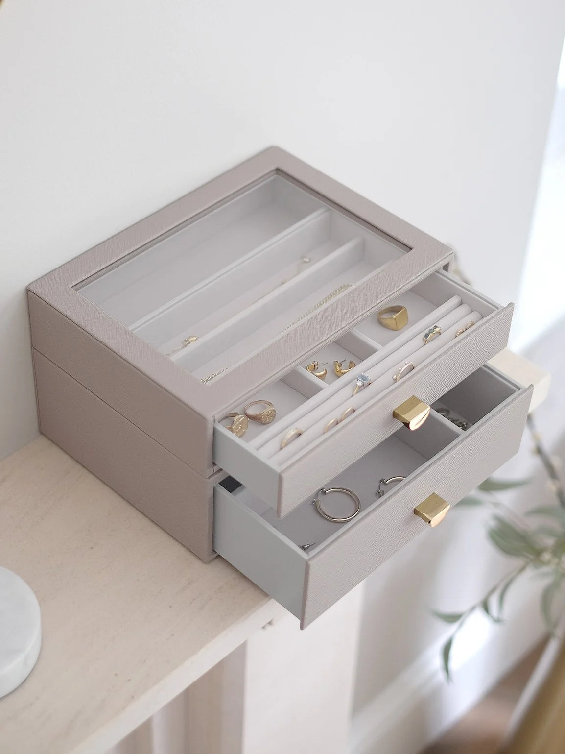 Stackers Klassieke Display Juwelendoos Set van 2 Taupe