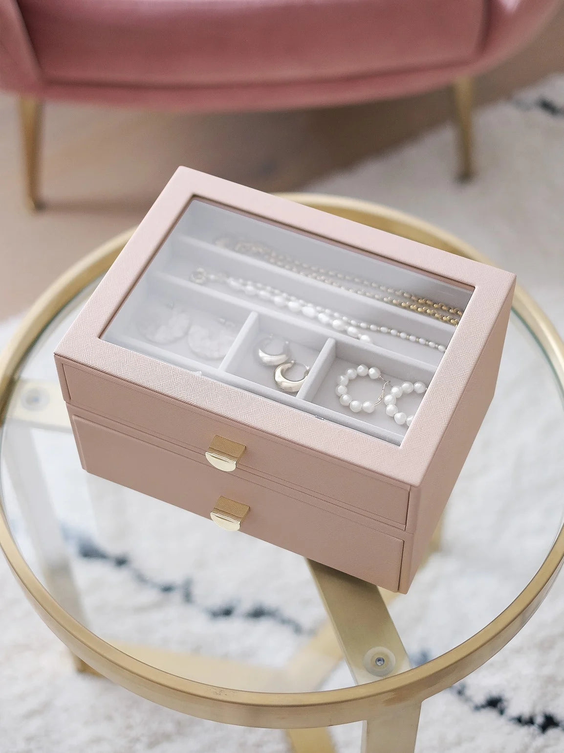 Stackers Classic Display Jewellery Box Set of 2 Pink