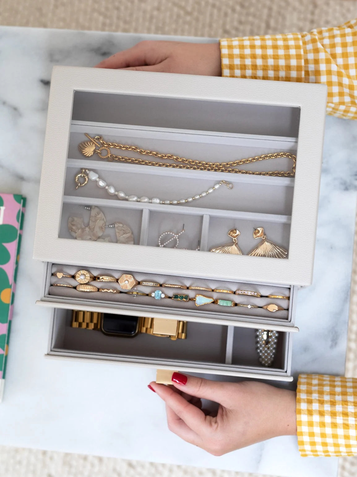 Stackers Klassieke Display Juwelendoos Set van 2 Havermout