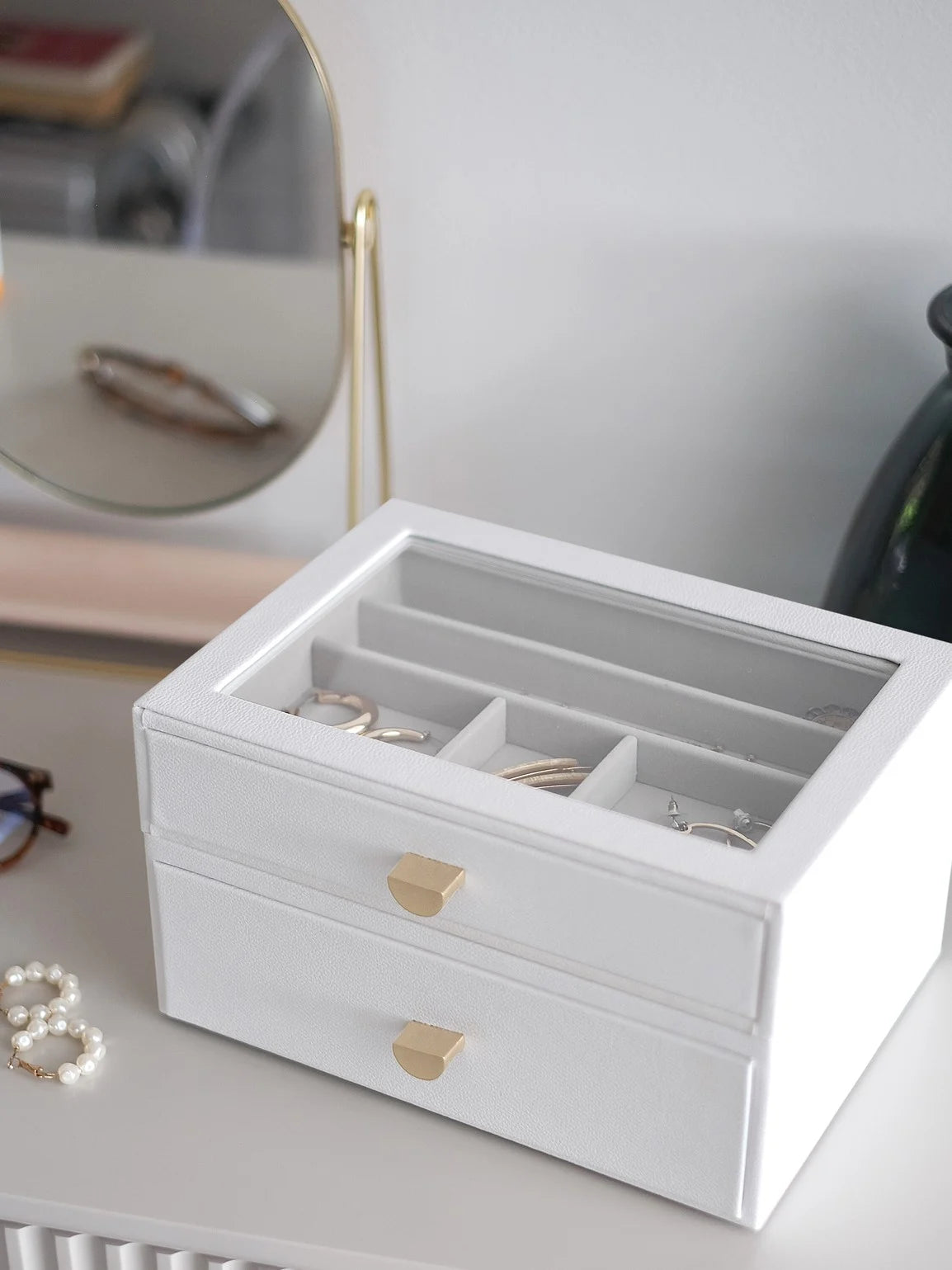 Stackers Classic Display Jewellery Box Set of 2 White