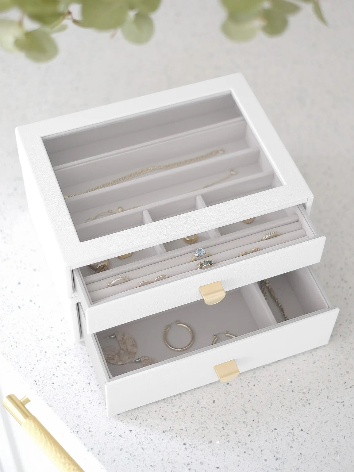 Stackers Classic Display Jewellery Box Set of 2 White
