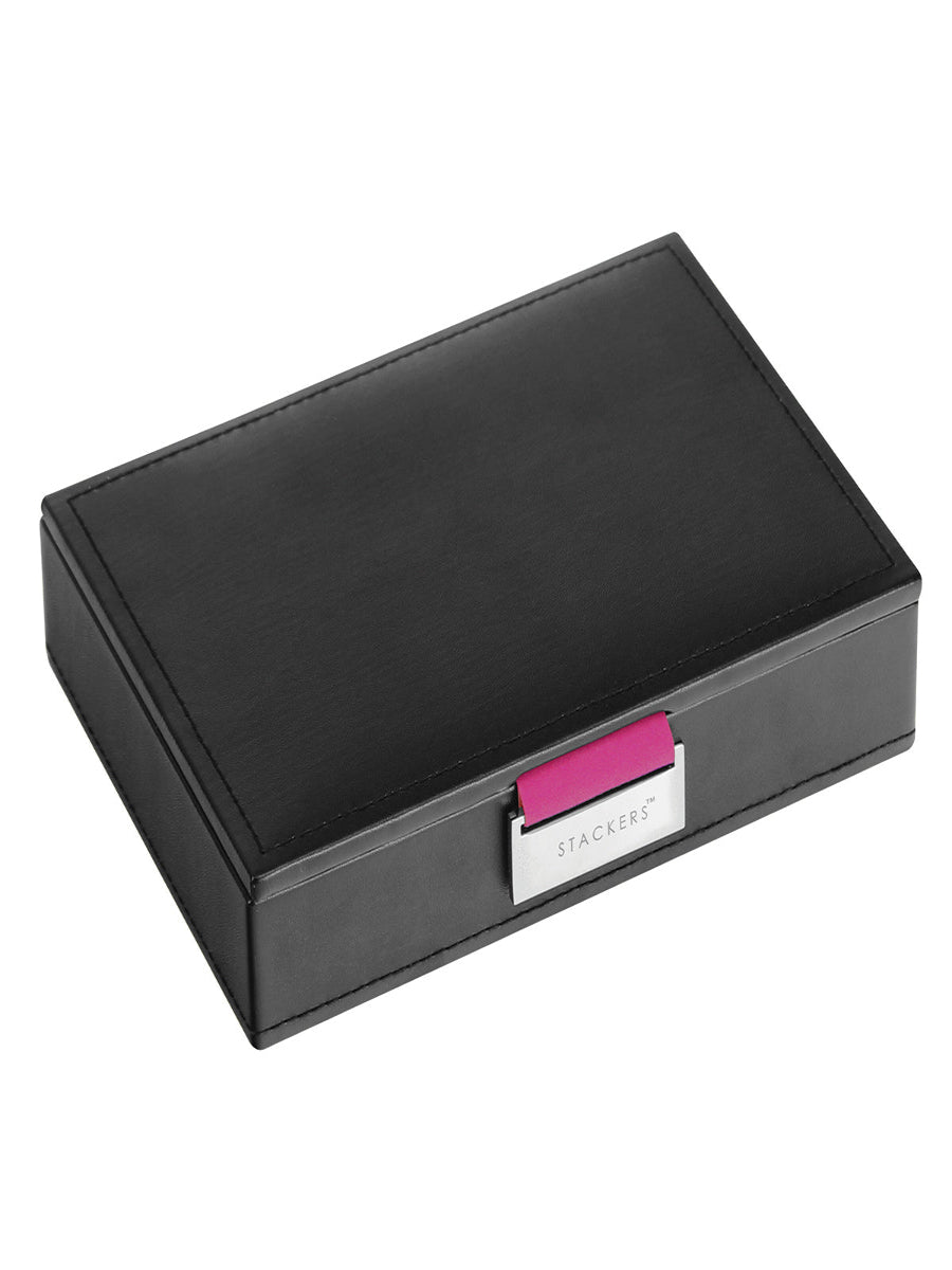 Stackers Deksel voor Mini Juwelendoos Zwart & Roze