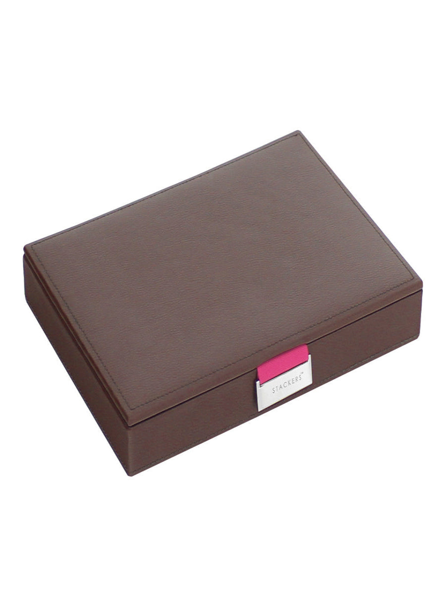Stackers Deksel voor Klassieke Juwelendoos Chocolade Bruin - Mystackers