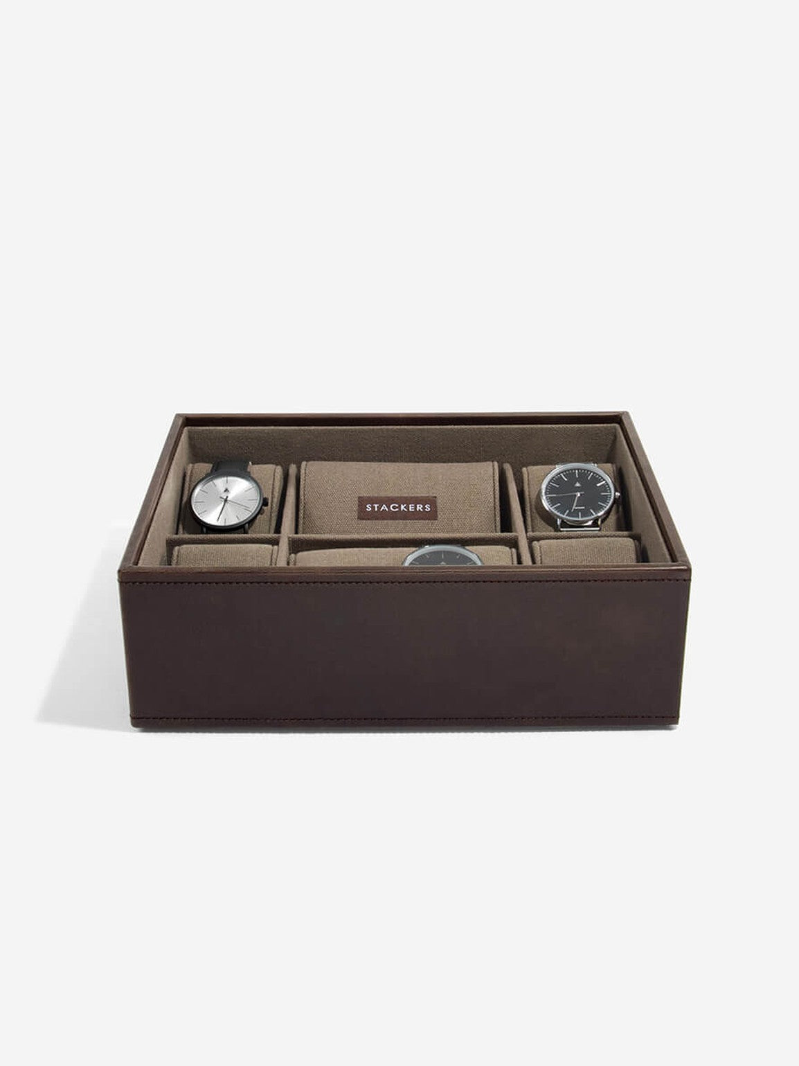 Stackers Achtdelige Horlogebox Bruin & Kaki