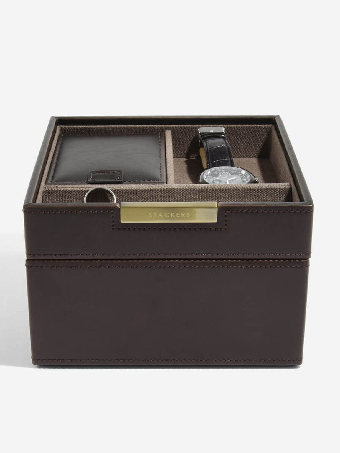 Stackers Horloge & Portefeuillebox + Horlogelaag Bruin & Kaki